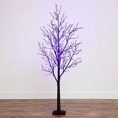 nearly natural 6-ft. Pre-Lit Halloween Black Twig Artificial Fall Tree