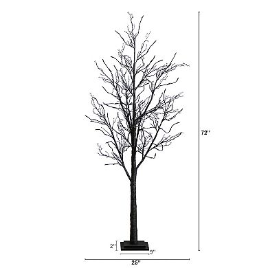 nearly natural 6-ft. Pre-Lit Halloween Black Twig Artificial Fall Tree
