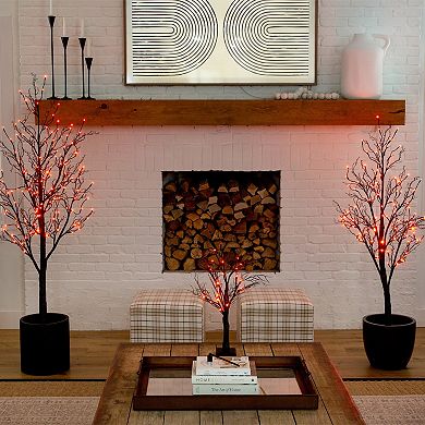 nearly natural 6-ft. Pre-Lit Halloween Black Twig Artificial Fall Tree