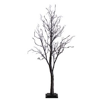 nearly natural 4-ft. Pre-Lit Halloween Deluxe Black Twig Artificial Fall Tree