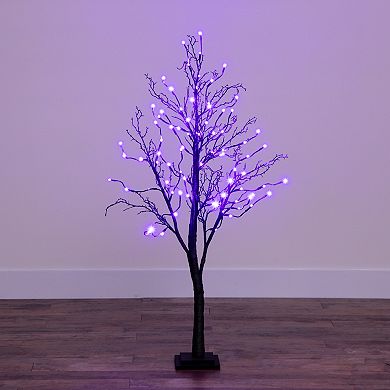 nearly natural 4-ft. Pre-Lit Halloween Deluxe Black Twig Artificial Fall Tree