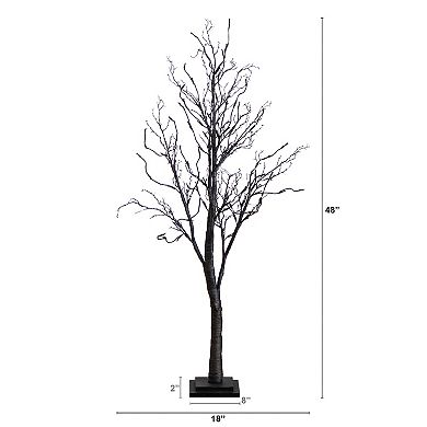 nearly natural 4-ft. Pre-Lit Halloween Deluxe Black Twig Artificial Fall Tree