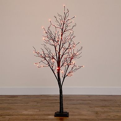 nearly natural 5-ft. Pre-Lit Halloween Deluxe Black Twig Artificial Fall Tree
