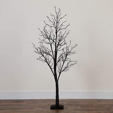 nearly natural 5-ft. Pre-Lit Halloween Deluxe Black Twig Artificial Fall Tree