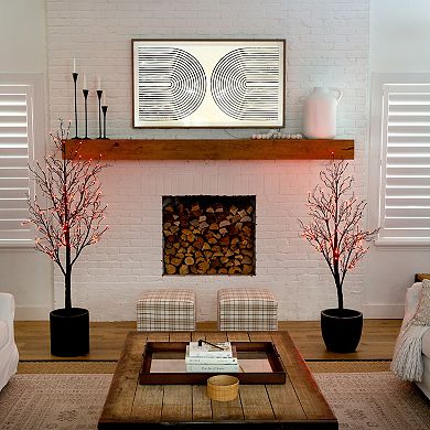 nearly natural 5-ft. Pre-Lit Halloween Deluxe Black Twig Artificial Fall Tree