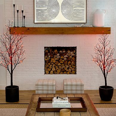 nearly natural 5-ft. Pre-Lit Halloween Deluxe Black Twig Artificial Fall Tree