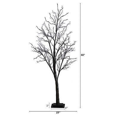 nearly natural 5-ft. Pre-Lit Halloween Deluxe Black Twig Artificial Fall Tree