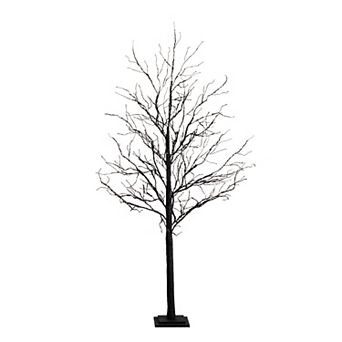 nearly natural 6-ft. Pre-Lit Halloween Deluxe Black Twig Artificial Fall Tree