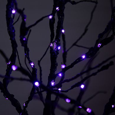 nearly natural 6-ft. Pre-Lit Halloween Deluxe Black Twig Artificial Fall Tree
