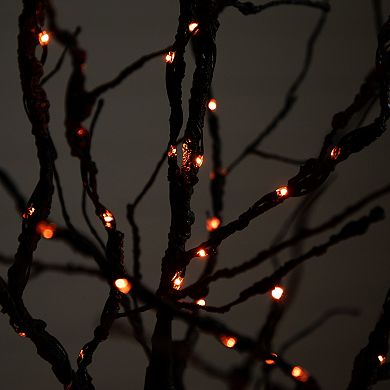 nearly natural 6-ft. Pre-Lit Halloween Deluxe Black Twig Artificial Fall Tree