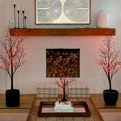 nearly natural 2-ft. Pre-Lit Halloween Deluxe Black Twig Artificial Fall Tree