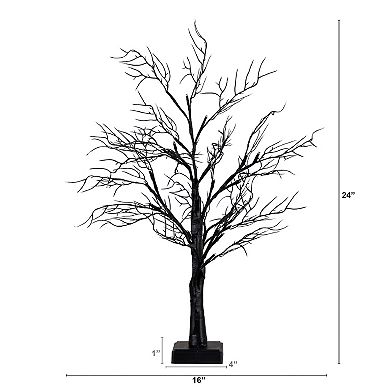 nearly natural 2-ft. Pre-Lit Halloween Deluxe Black Twig Artificial Fall Tree