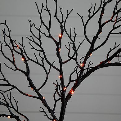 nearly natural 23-in. Pre-Lit Halloween Black Fall Wreath