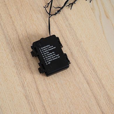 nearly natural 23-in. Pre-Lit Halloween Black Fall Wreath