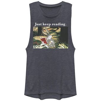 Juniors' Looney Tunes Bugs Bunny Just Keep Reading Graphic Tank Top