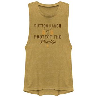 Juniors' Yellowstone Dutton Ranch Protect The Family Graphic Tank Top