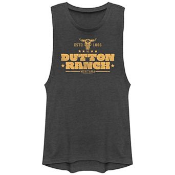 Juniors' Yellowstone Dutton Ranch Montana Est. 1886 Graphic Tank Top