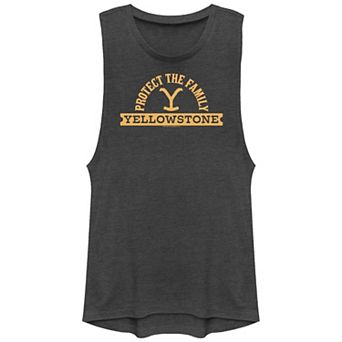 Juniors' Yellowstone Protect The Family Graphic Tank Top