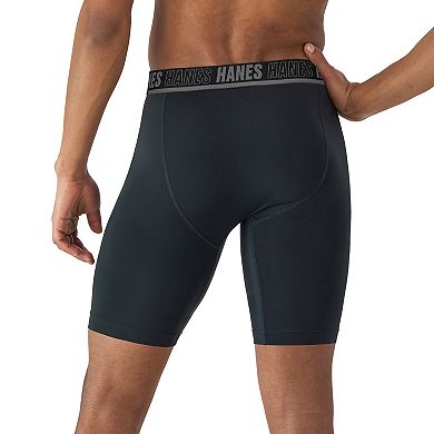 Hanes Moves Ultimate Men’s 4+1 Bonus Pack Anti-Chafe Long Leg Boxer Brief Underwear Total Support Pouch X-Temp 8”