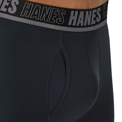 Hanes Moves Ultimate Men’s 4+1 Bonus Pack Anti-Chafe Long Leg Boxer Brief Underwear Total Support Pouch X-Temp 8”