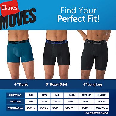 Men's Hanes® 4+1 Bonus Pack Moves Ultimate X Temp Anti Chafe Boxer Brief Underwear
