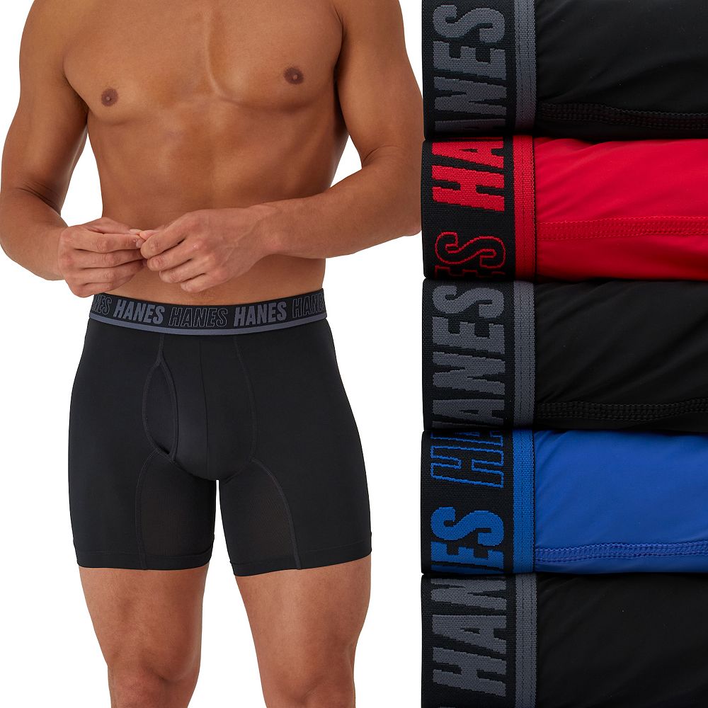 Men's Hanes® 4+1 Bonus Pack Moves Ultimate X Temp Anti Chafe Boxer ...