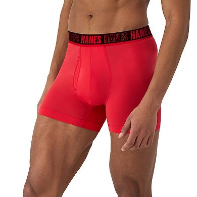 Men's Hanes Moves Ultimate 4+1 Bonus Pack Anti-Chafe 4" Trunk Underwear with Total Support Pouch and X-Temp
