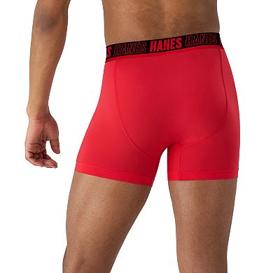 Men's Hanes Moves Ultimate 4+1 Bonus Pack Anti-Chafe 4" Trunk Underwear with Total Support Pouch and X-Temp