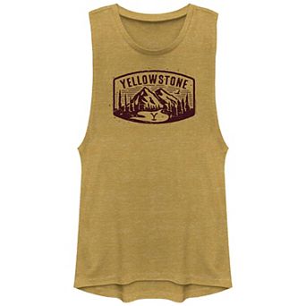 Juniors' Yellowstone Mountains Graphic Tank Top
