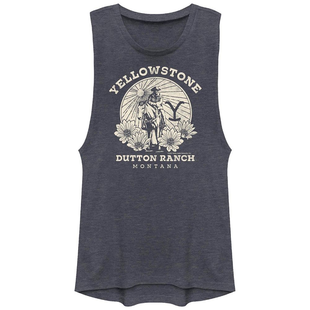 Juniors' Yellowstone Dutton Ranch Montana Cowboy Graphic Tank Top