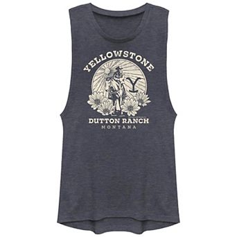 Juniors' Yellowstone Dutton Ranch Montana Cowboy Graphic Tank Top