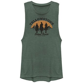 Juniors' Yellowstone Dutton Ranch Montana Sunset Horse Ride Graphic Tank Top