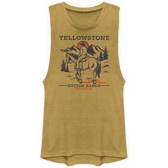 Juniors' Yellowstone Dutton Ranch Montana Horse Ride Into The Mountains Graphic Tank Top