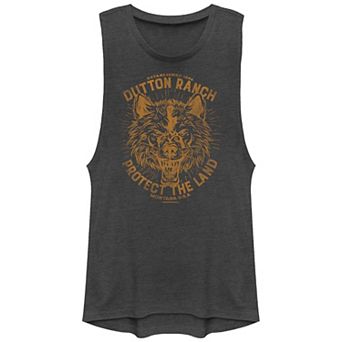 Juniors' Yellowstone Dutton Ranch Montana Protect The Land Graphic Tank Top