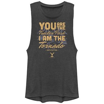 Juniors' Yellowstone Beth Dutton You Are The Trailer Park I Am The Tornado Graphic Tank Top