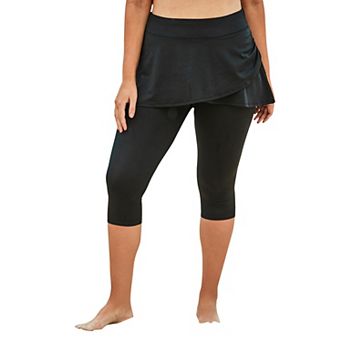 Swim 365 Women's Plus Size Skirted Swim Capri Pant
