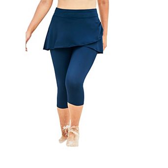 Swim 365 Women's Plus Size Skirted Swim Capri Pant