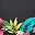 Navy Hibiscus Border