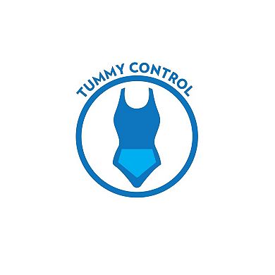 Swim 365 Women's Plus Size Boxer Swim Short With Built-in Tummy Control Brief