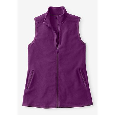 Woman Within Plus Size Zip-Front Microfleece Vest