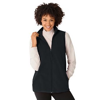 Woman Within Plus Size Zip-Front Microfleece Vest