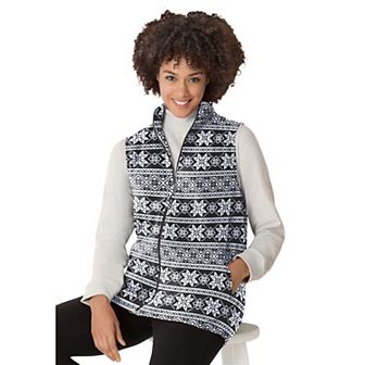 Woman Within Plus Size Zip-Front Microfleece Vest