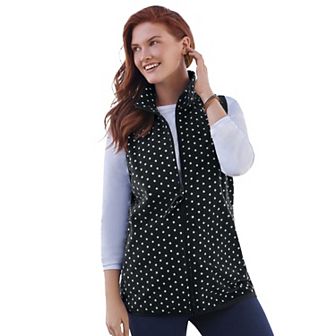 Woman Within Plus Size Zip-Front Microfleece Vest
