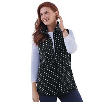Woman Within Plus Size Zip-Front Microfleece Vest