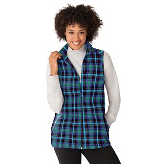 Woman Within Plus Size Zip-Front Microfleece Vest