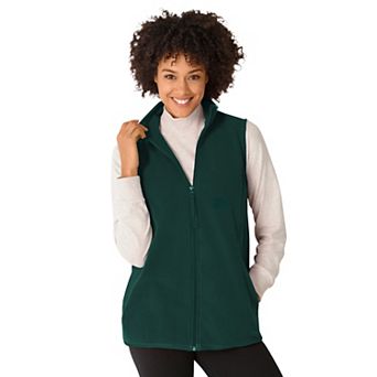 Woman Within Plus Size Zip-Front Microfleece Vest