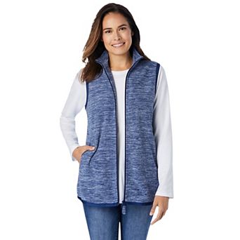 Woman Within Plus Size Zip-Front Microfleece Vest