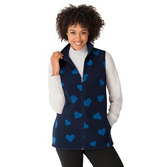 Woman Within Plus Size Zip-Front Microfleece Vest