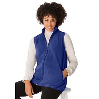 Woman Within Plus Size Zip-Front Microfleece Vest