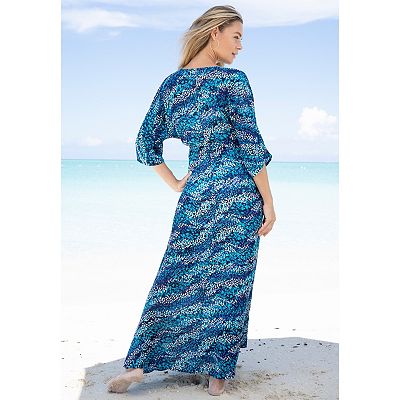 beach cover up wrap dress plus size La Blanca Women's Plus Beach Cozy Tie Front Midi Dress Cover Up – Letay  Store main image 1